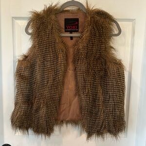 Yoki Brown Faux Fur Vest